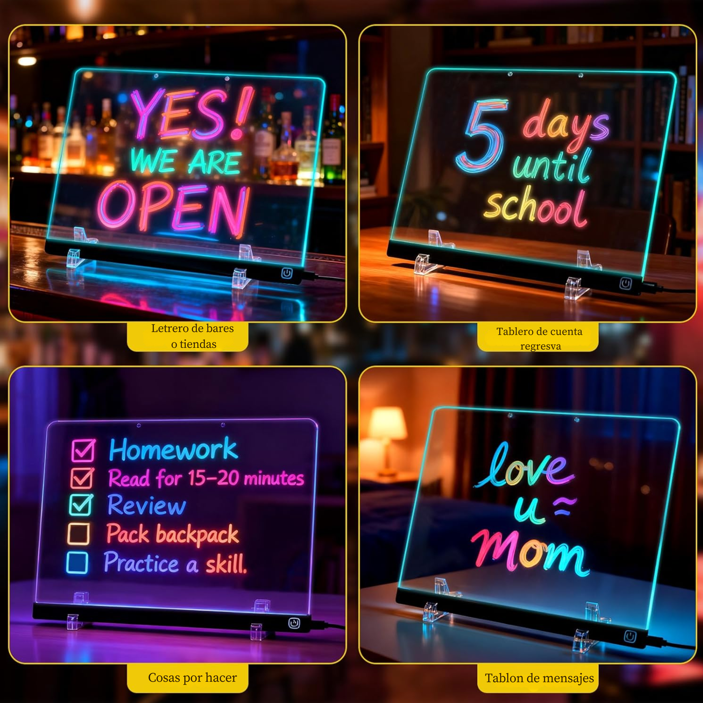 Tablero LED Acrílico: ¡tus mensajes nunca pasarán desapercibidos!